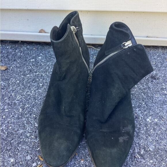 Goth y2k indie normcore gorpcore fisherman Black Suede Ankle Boots 39.5/9.5 - Picture 2 of 12